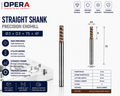 STRAIGHT SHANK PRECISION 4-FLUTE SOLID CARBIDE ENDMILL — Ø3, Ø4, Ø6 MM