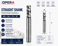 STRAIGHT SHANK PRECISION 3-FLUTE SOLID CARBIDE ENDMILL — Ø8, Ø10MM